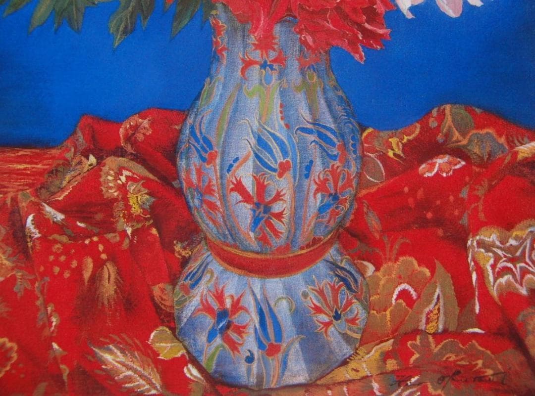 奥谷 博、「紅白牡丹図」、希少画集・額装画、日本製・新品額縁にて額装致します