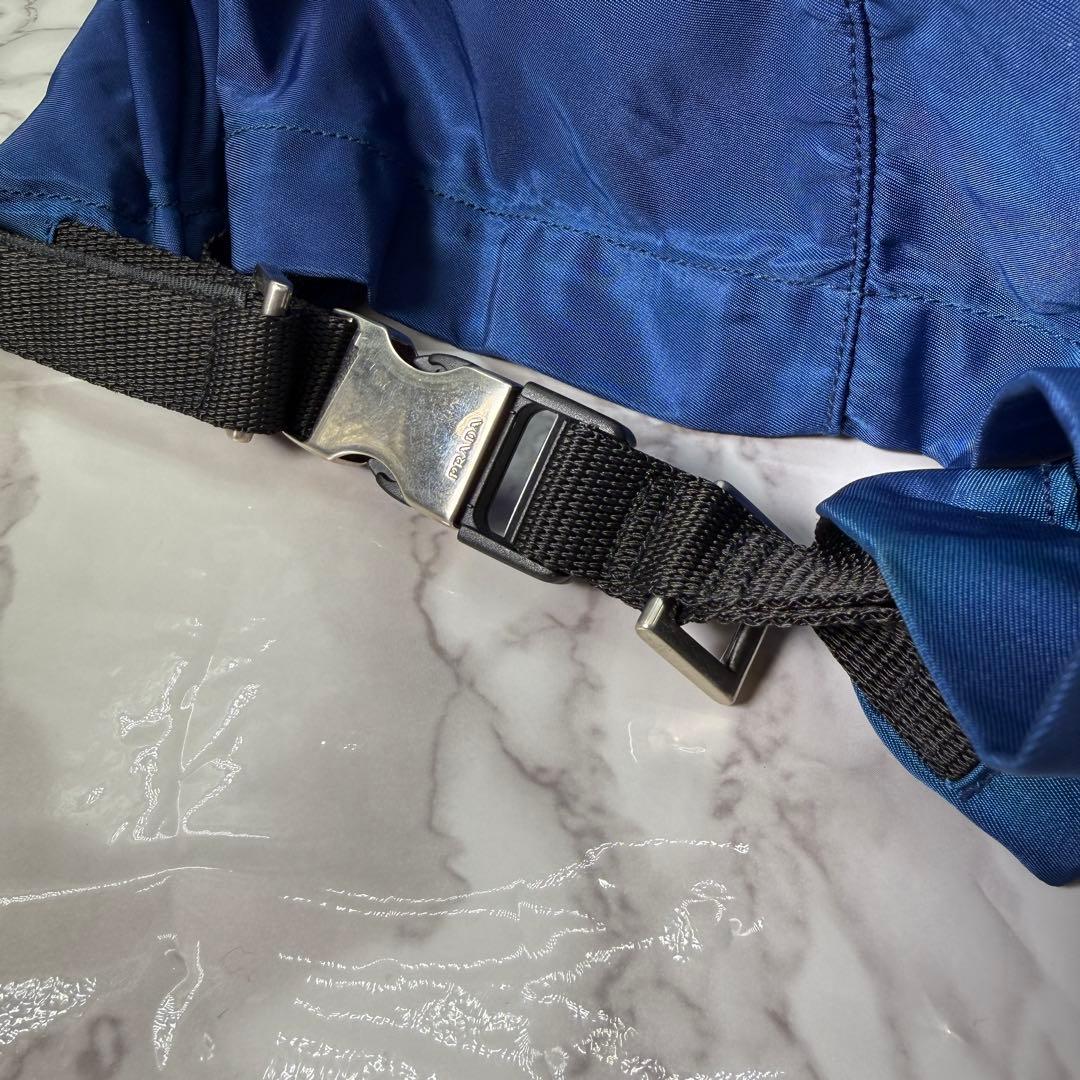 《入手困難》プラダ ボンサック ドラムバッグ サコッシュ 三角ロゴ ブルー 大型