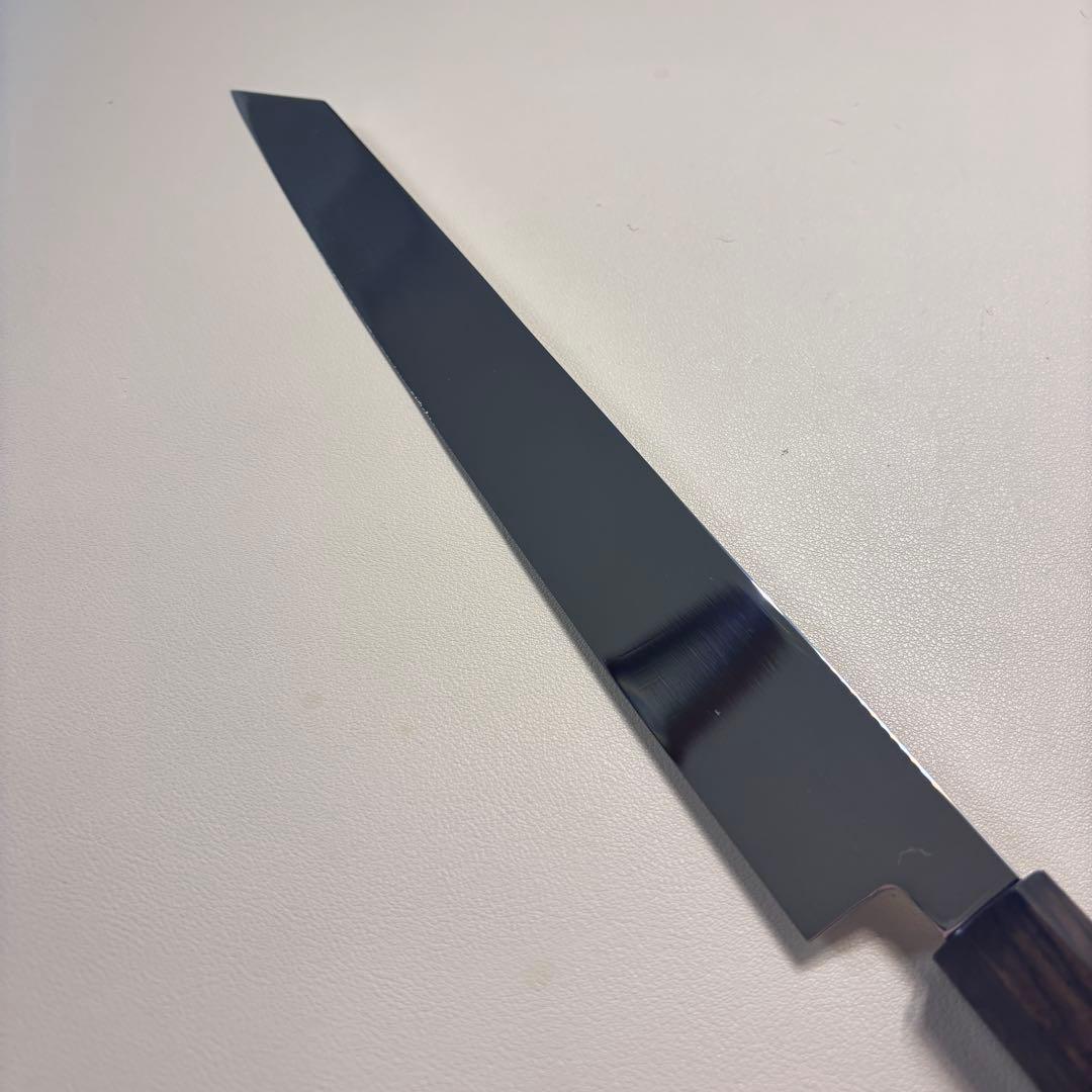 270mm 切付柳刃包丁 鏡面　天然木八角柄 刺身包丁 「全鋼」'_