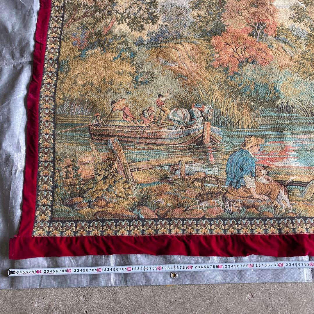 ゴブラン織 タペストリー ラグ 壁掛け 大型 特大 風景 インテリア レトロ