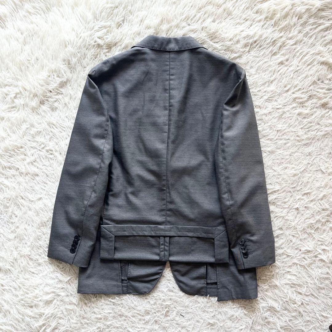 <美品>LARDINI easy wear 新ロゴ グレー ウールジャケット48