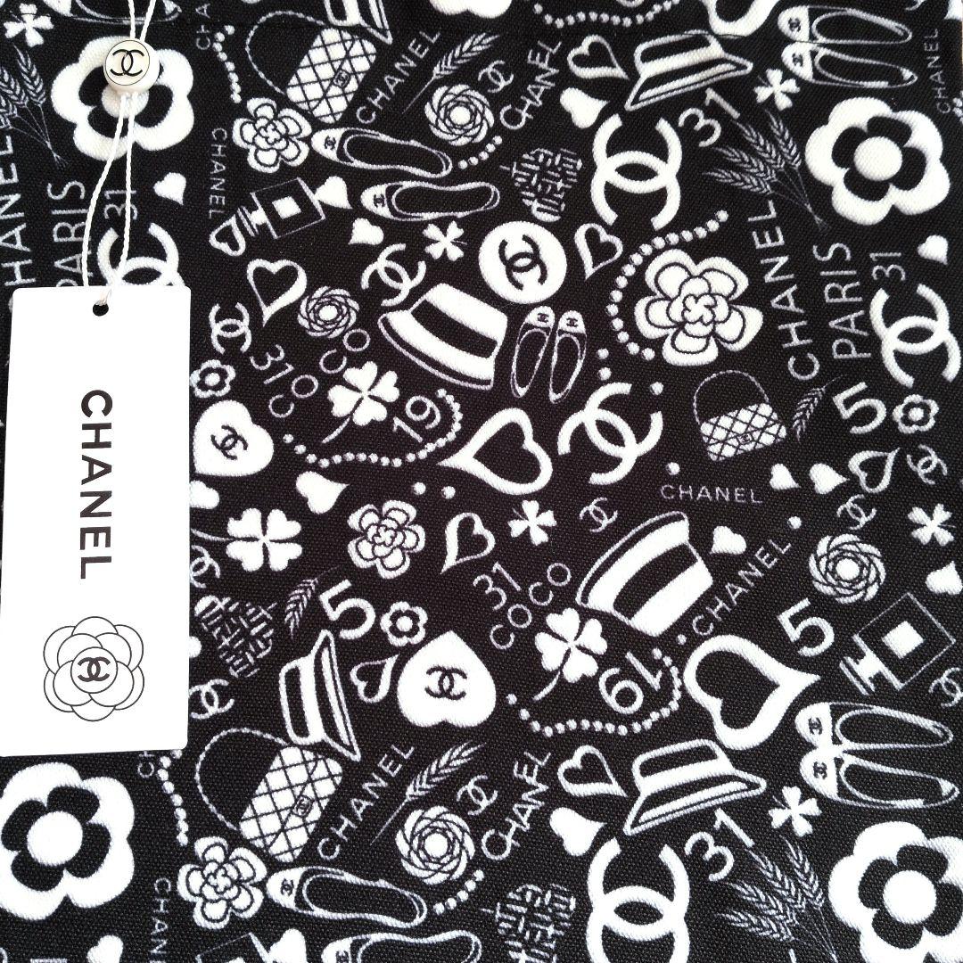 CHANEL トートバッグ ブラック ホワイト