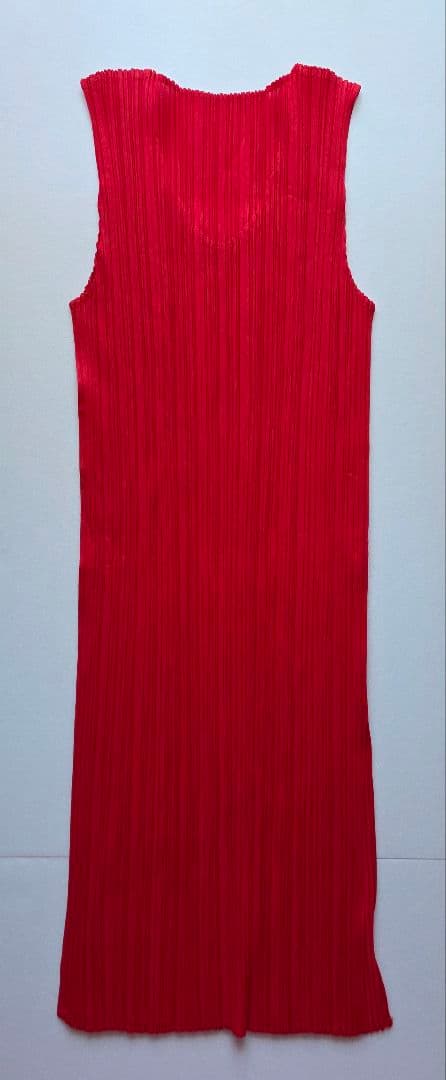 プリーツプリーズ　ISSEY MIYAKE　　ロングチュニック　Size4　赤