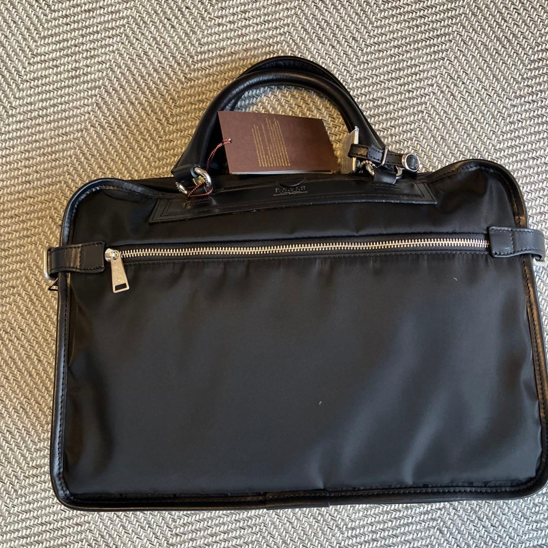 美品　エフクリオ　ビジネスバッグ　レザー　ナイロン　ブラック