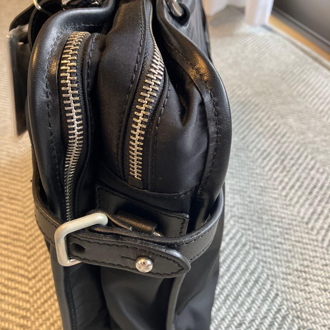 美品　エフクリオ　ビジネスバッグ　レザー　ナイロン　ブラック