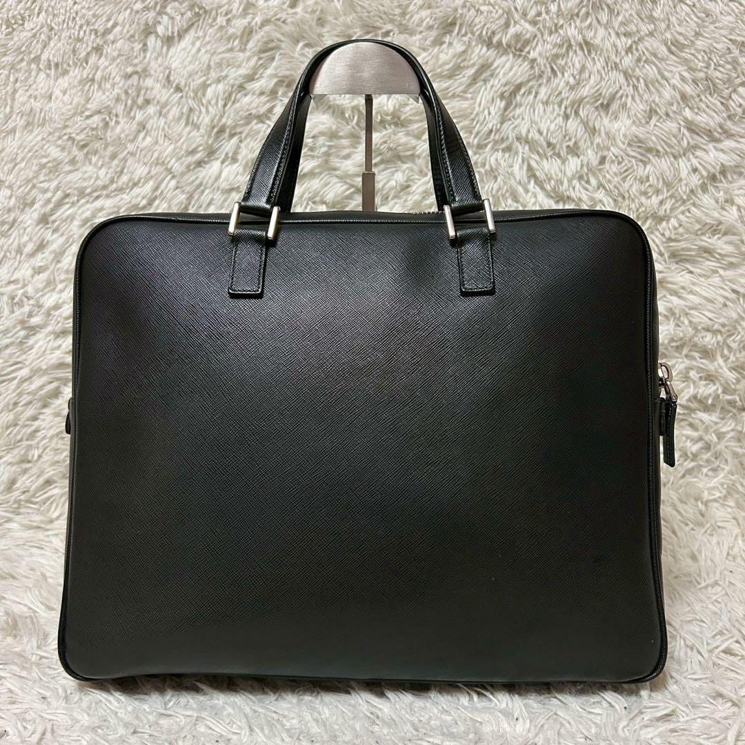 美品✨プラダ ブリーフケース サフィアーノ ビジネスバッグ ブラック