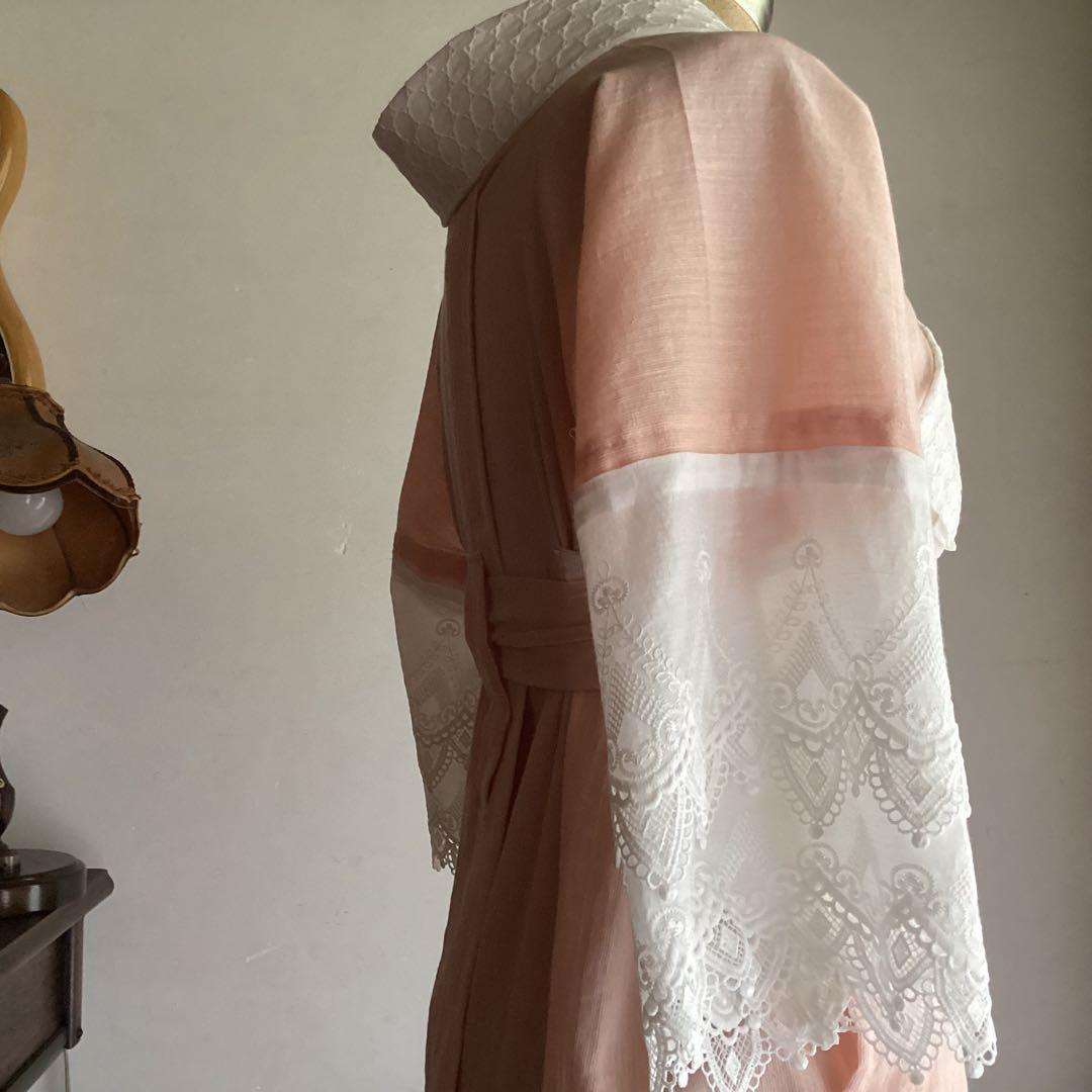 高島縮み 綿麻長襦袢、半襦袢