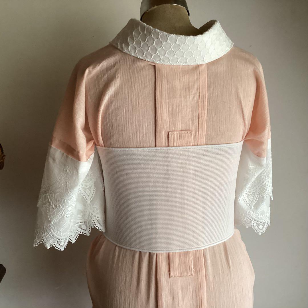 高島縮み 綿麻長襦袢、半襦袢