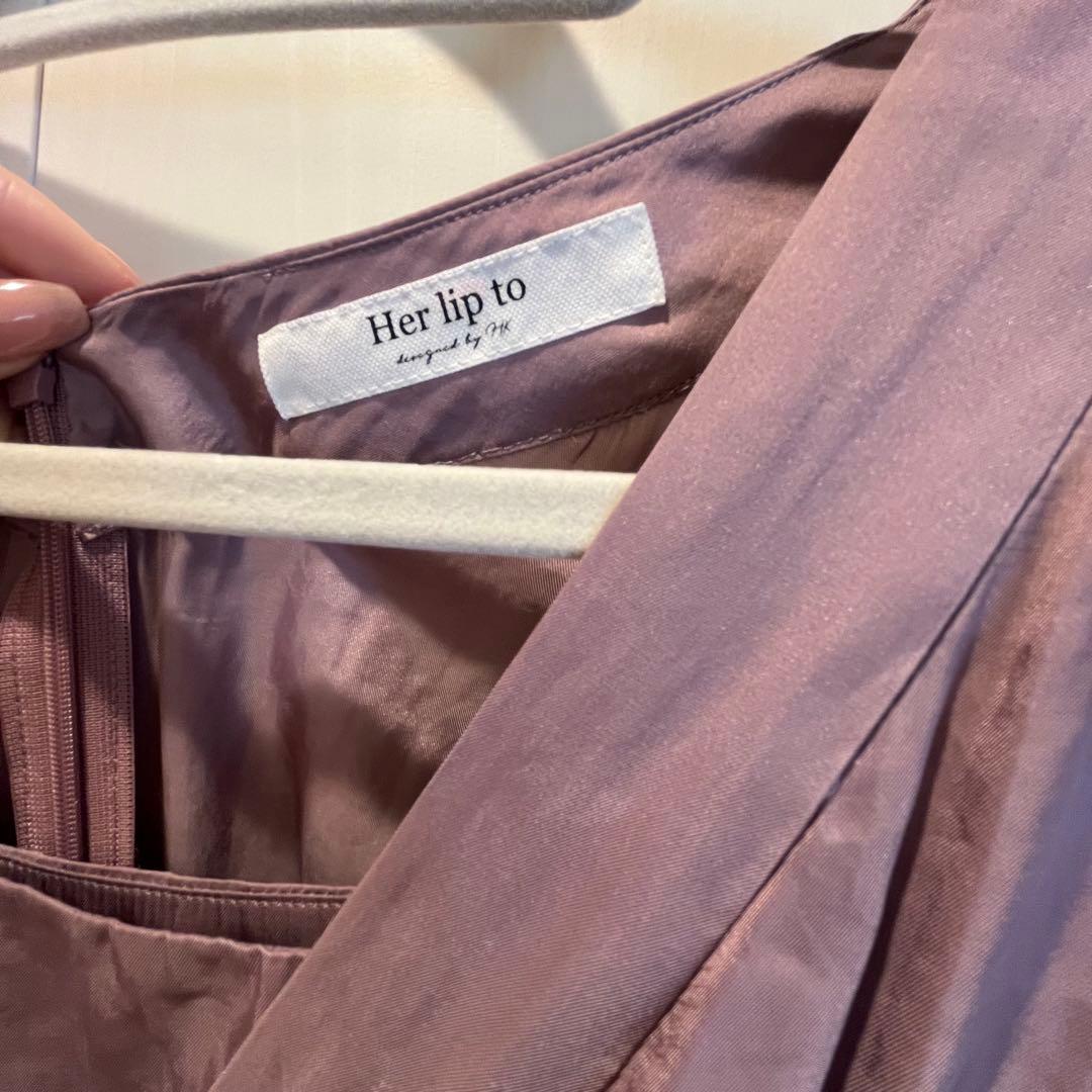 ワンピース Her lip toSide Bow Vintage Twill Dress