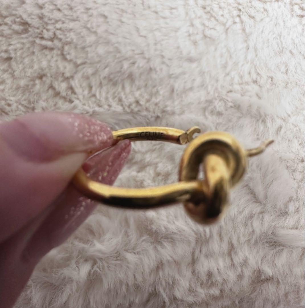 【片耳のみ】CELINE ノットフープピアス