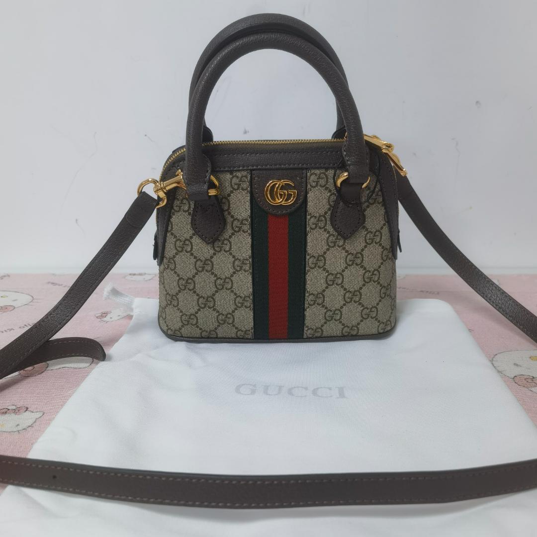 グッチ GGスプリーム キャンバス ハンドバッグ ショルダーバッグ