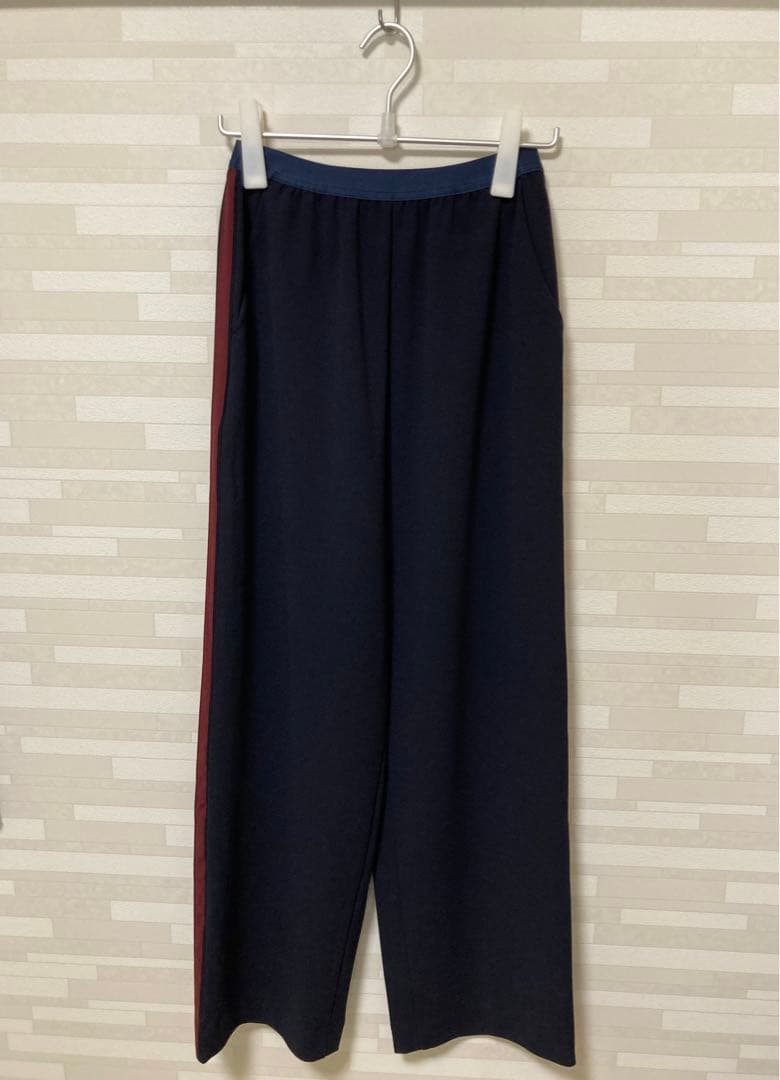 ＜6(ROKU)＞ライン パンツ　ネイビー　38