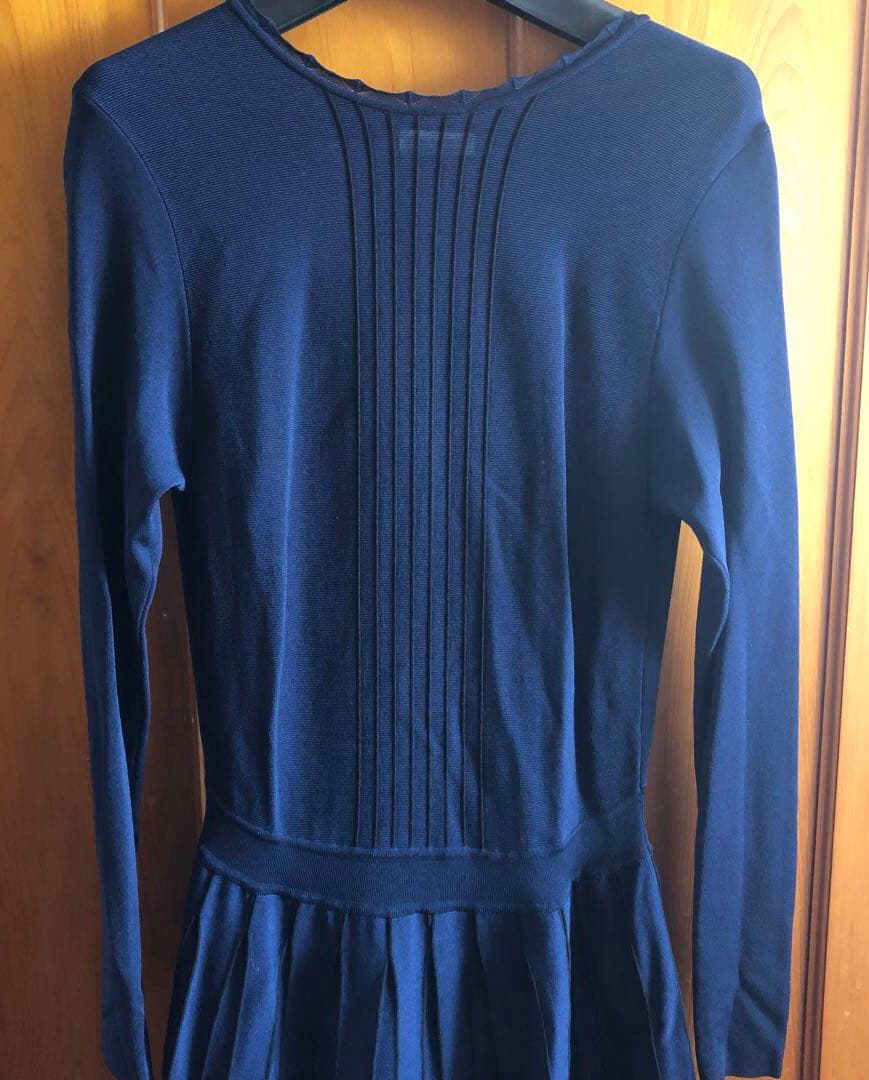 SUTRAS BURGO ストラスブルゴ プリーツ ワンピース ネイビー 日本製