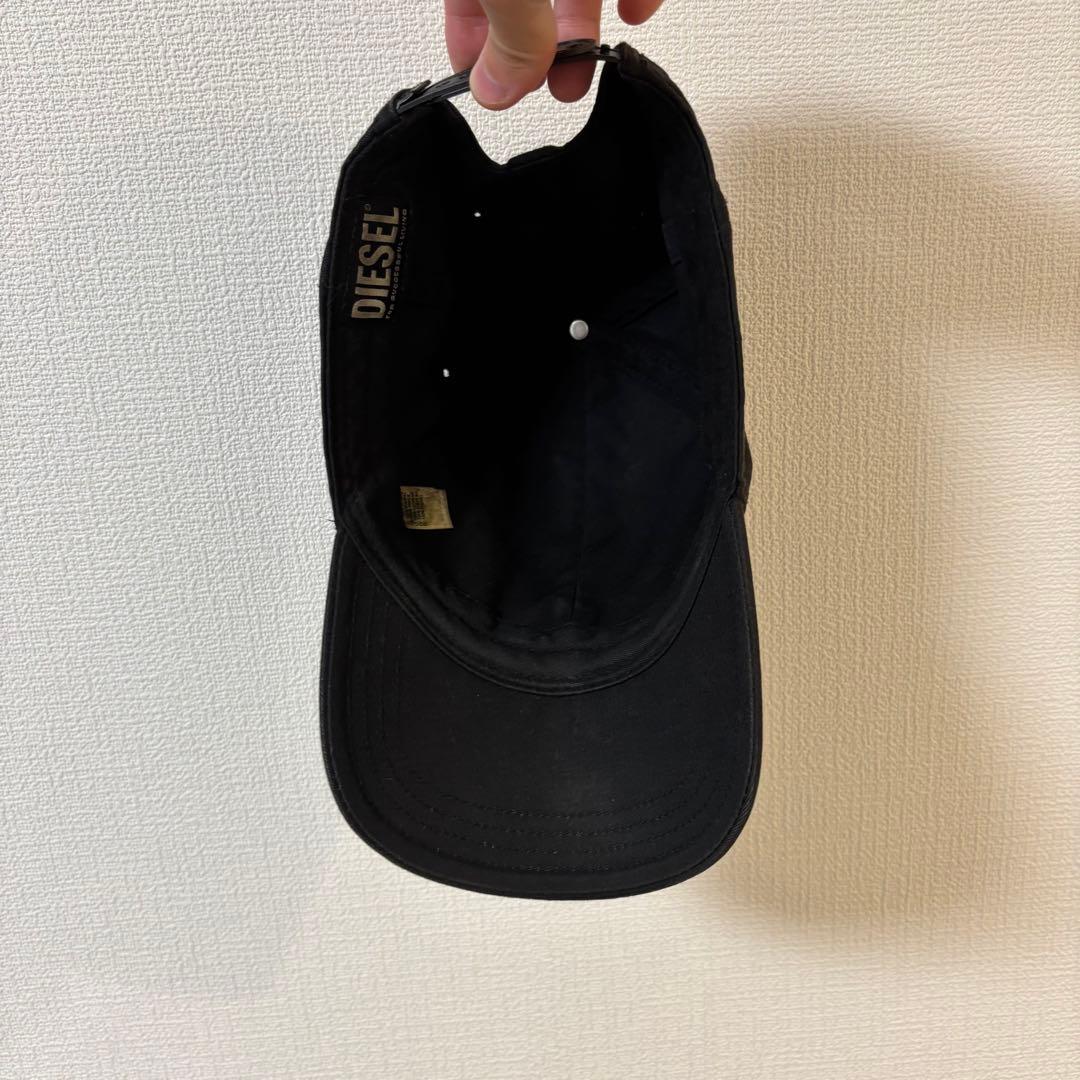 【良デザイン】DIESEL ブラック キャップ 古着 Dロゴ