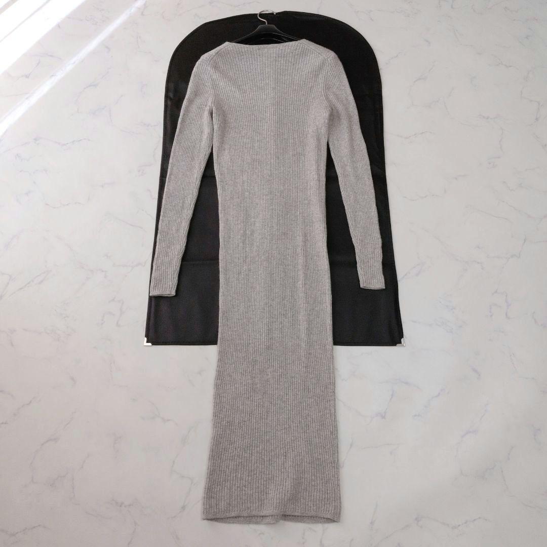 専用 ウィムガゼット ニットワンピース カシミヤ100% グレー Vネック F