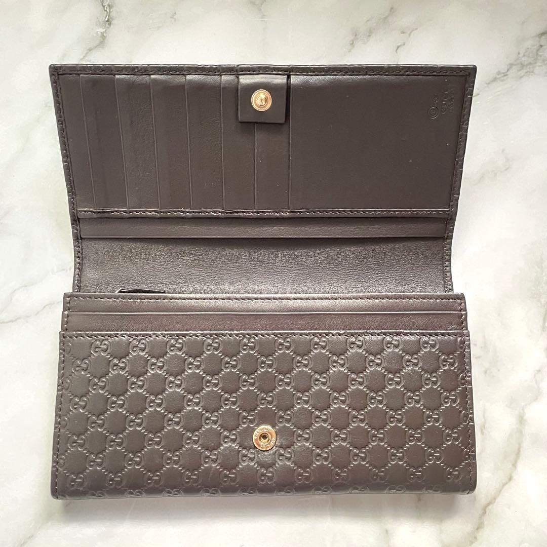 グッチ 長財布 オーガナイザー マイクロシマ GG レザー　0119-②