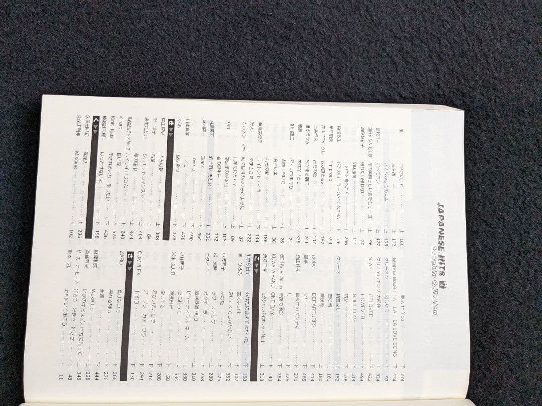 ジャパニーズヒット大全集　荒井由実　杏里　大滝詠一　ZARD　山下達郎　楽譜