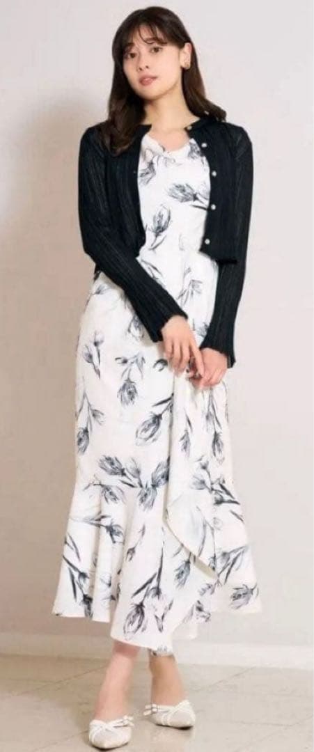 Herlipto Lea Fleur Ruffled Dress M ホワイト