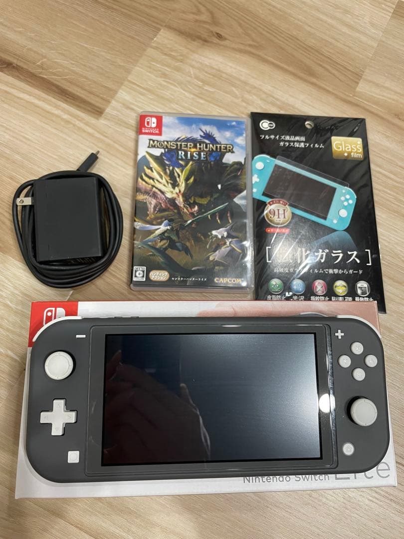 Nintendo Switch Lite グレー 箱,ソフト,充電器,フィルム