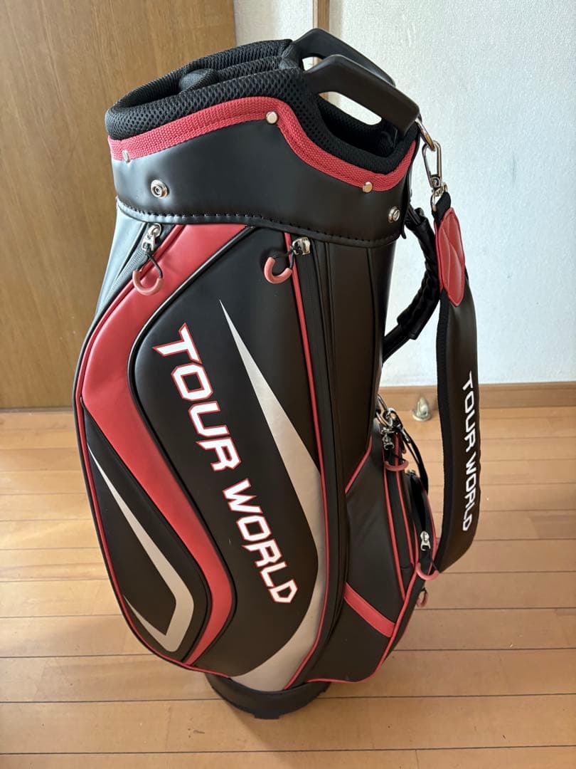 良品　ホンマ　TOUR WORLD キャディバッグ 黒/赤　9インチ