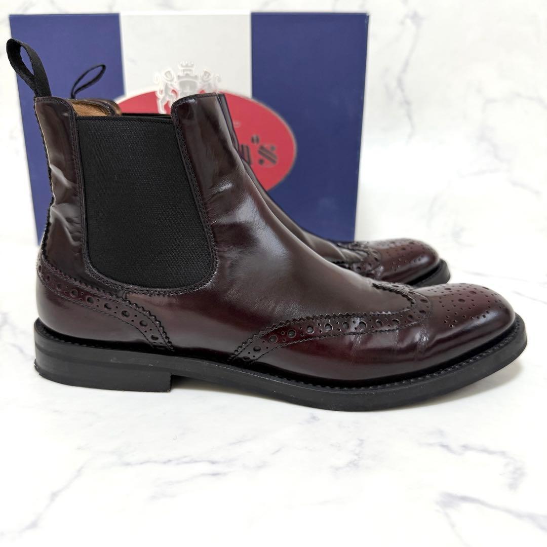 チャーチ✨サイドゴアブーツ　KETSBY　ウィングチップ　ボルドー　23.5