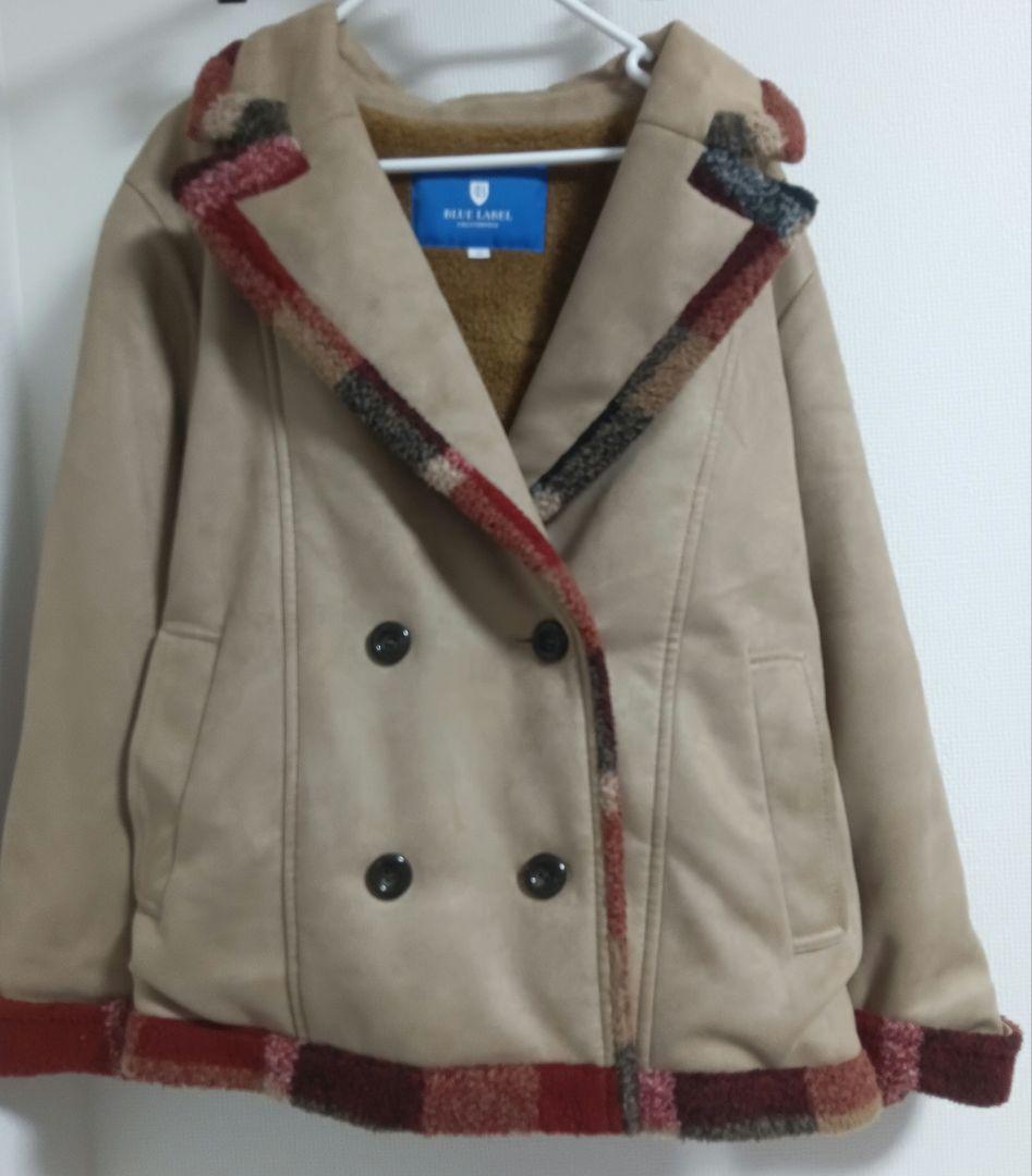 原宿限定　バーバリーブルーレーベルクレストブリッジ　ボア　ブルゾン　ベージュ