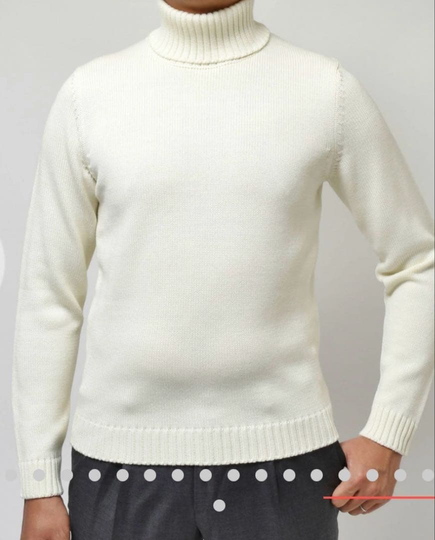 【新品未使用】ZANONE（ザノーネ）5ゲージウールソリッドタートルネックニット