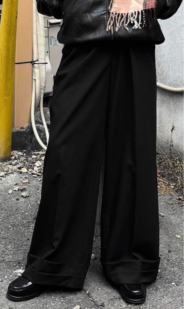 パンツ un peu different tuck wide baggy slacks