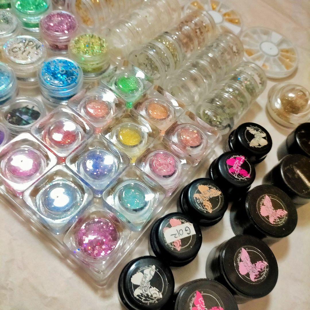 ジェルネイル まとめ売り カラージェル パーツ ラメ ホロ ストーン シェル