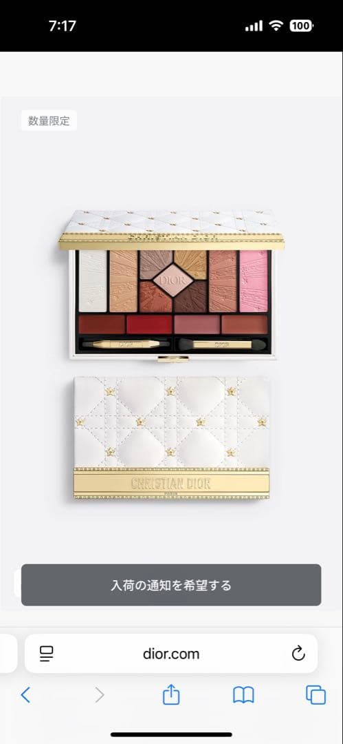 CHRISTIAN DIOR クリスマスコフレ2025アイシャドウパレット