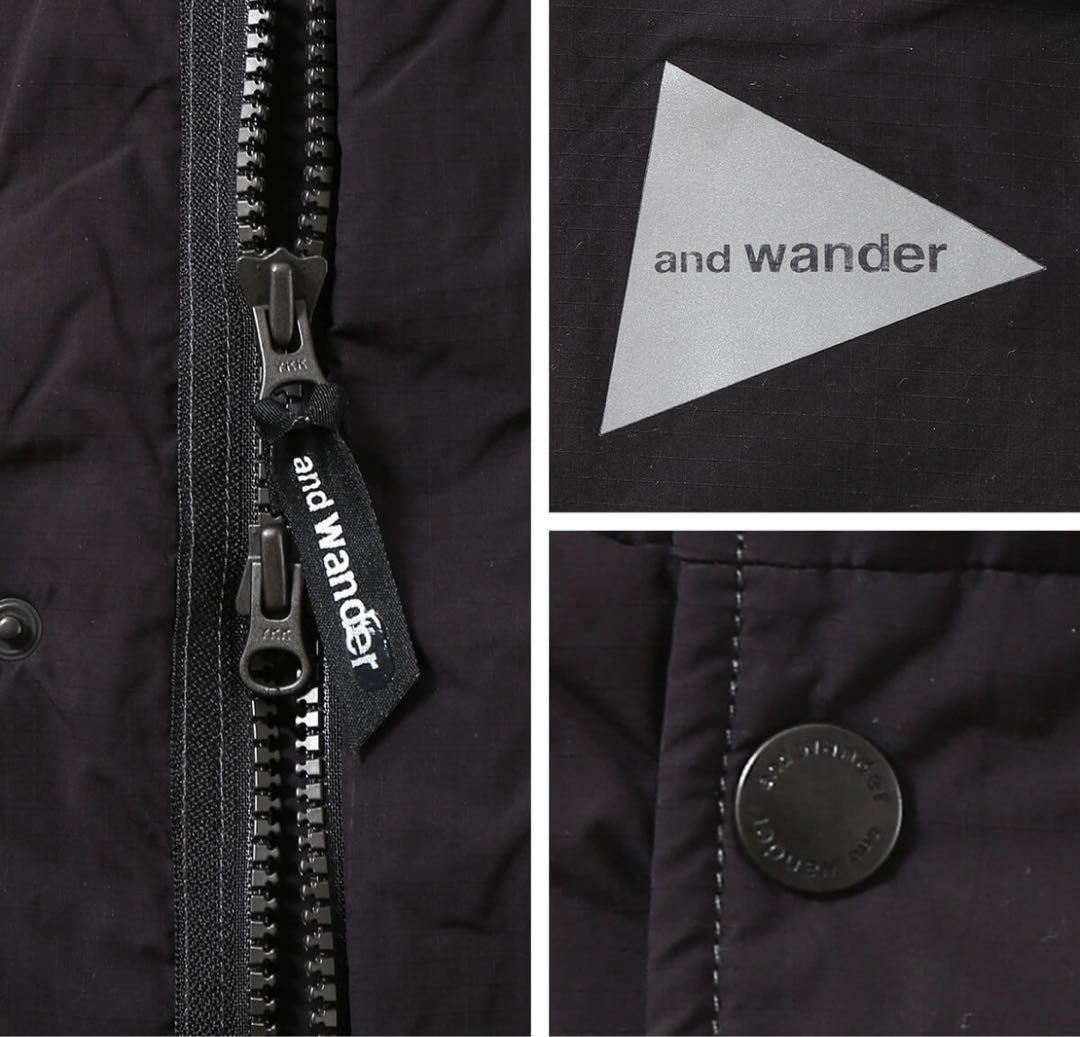 and wander FISHTAIL OCTA COAT ブラック