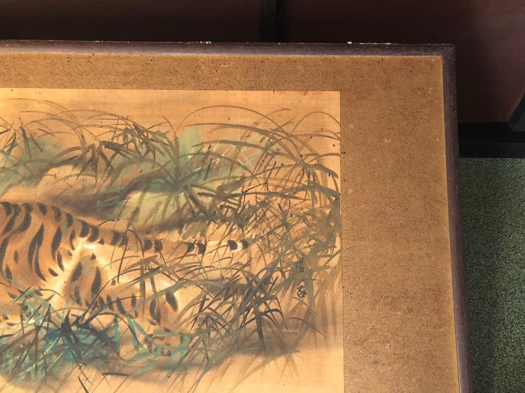 虎 日本画 竹林 月の描写