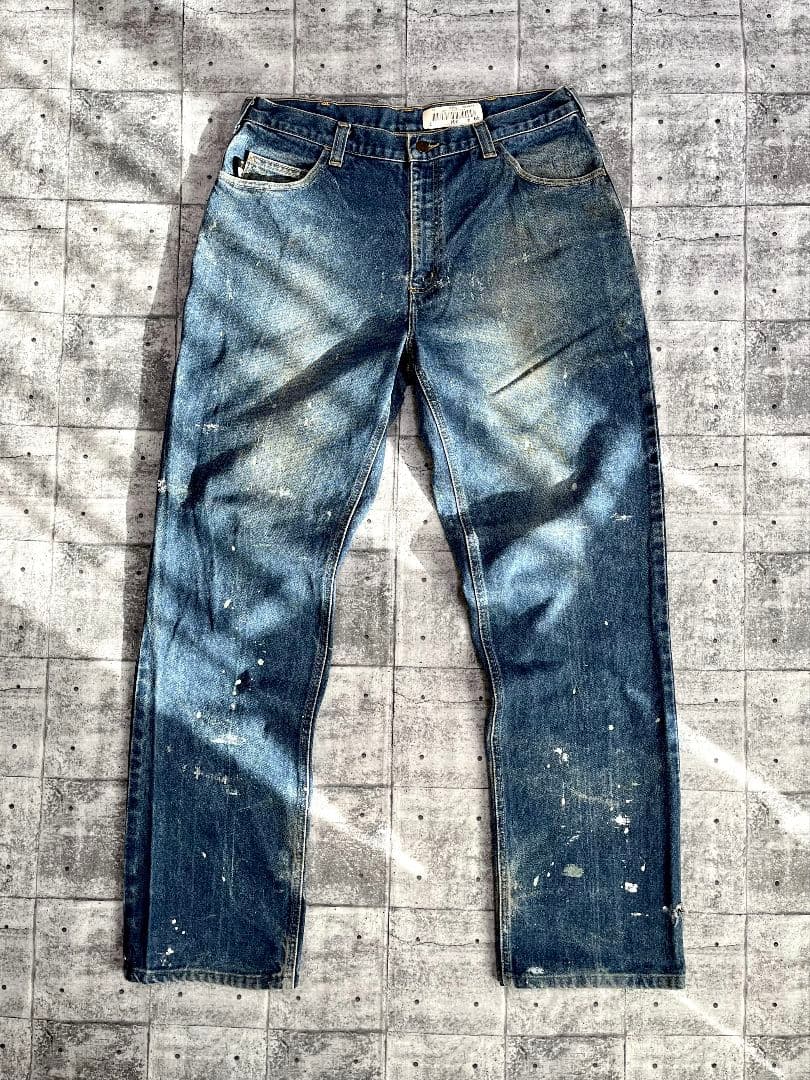 90-00s Carhartt カーハート ペンキダメージ デニムパンツ 36