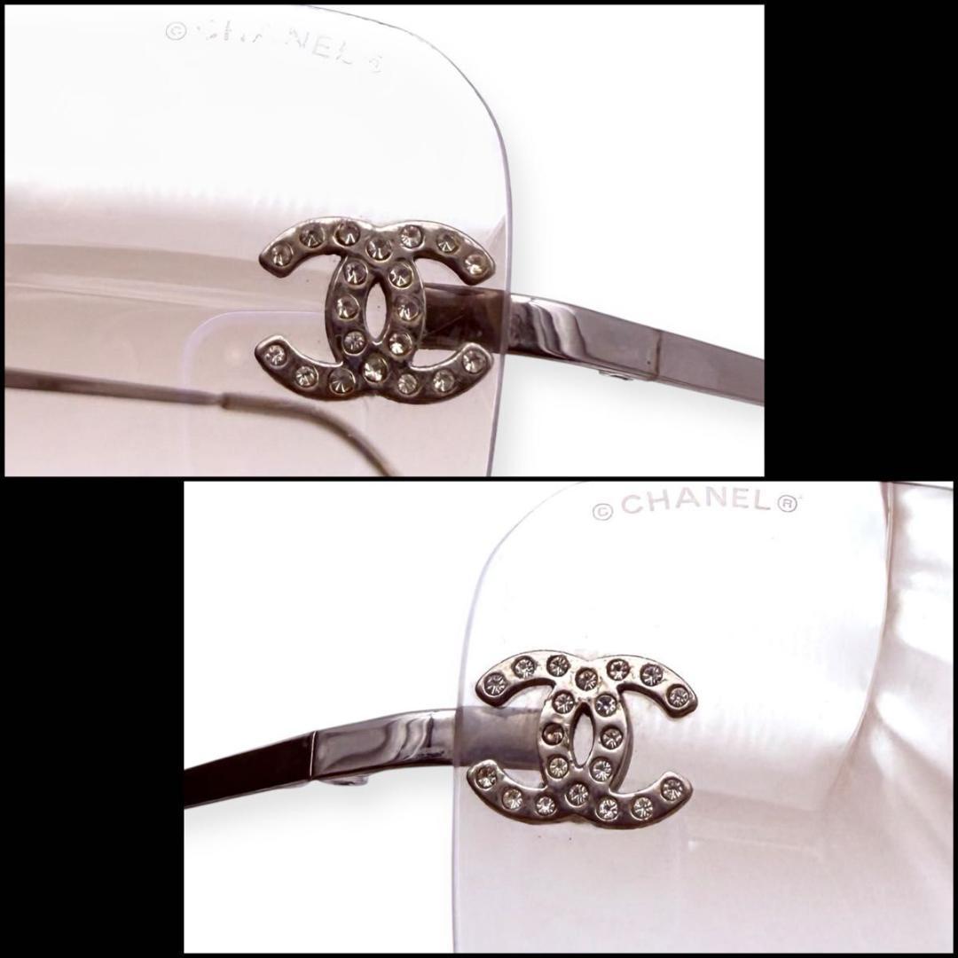 【良品】CHANEL シャネル　リムレス　サングラス　ココマーク　ラインストーン