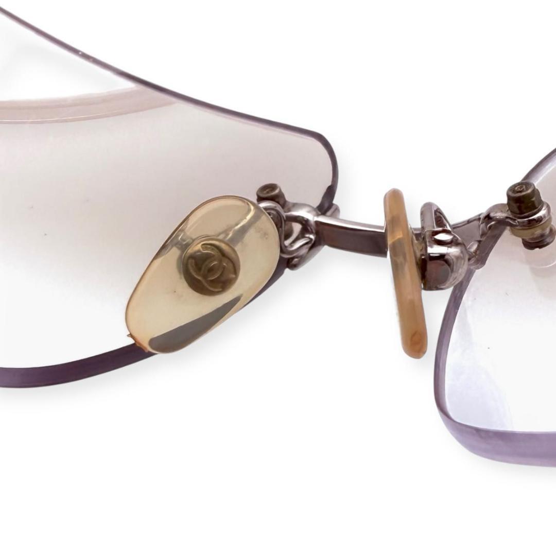 【良品】CHANEL シャネル　リムレス　サングラス　ココマーク　ラインストーン