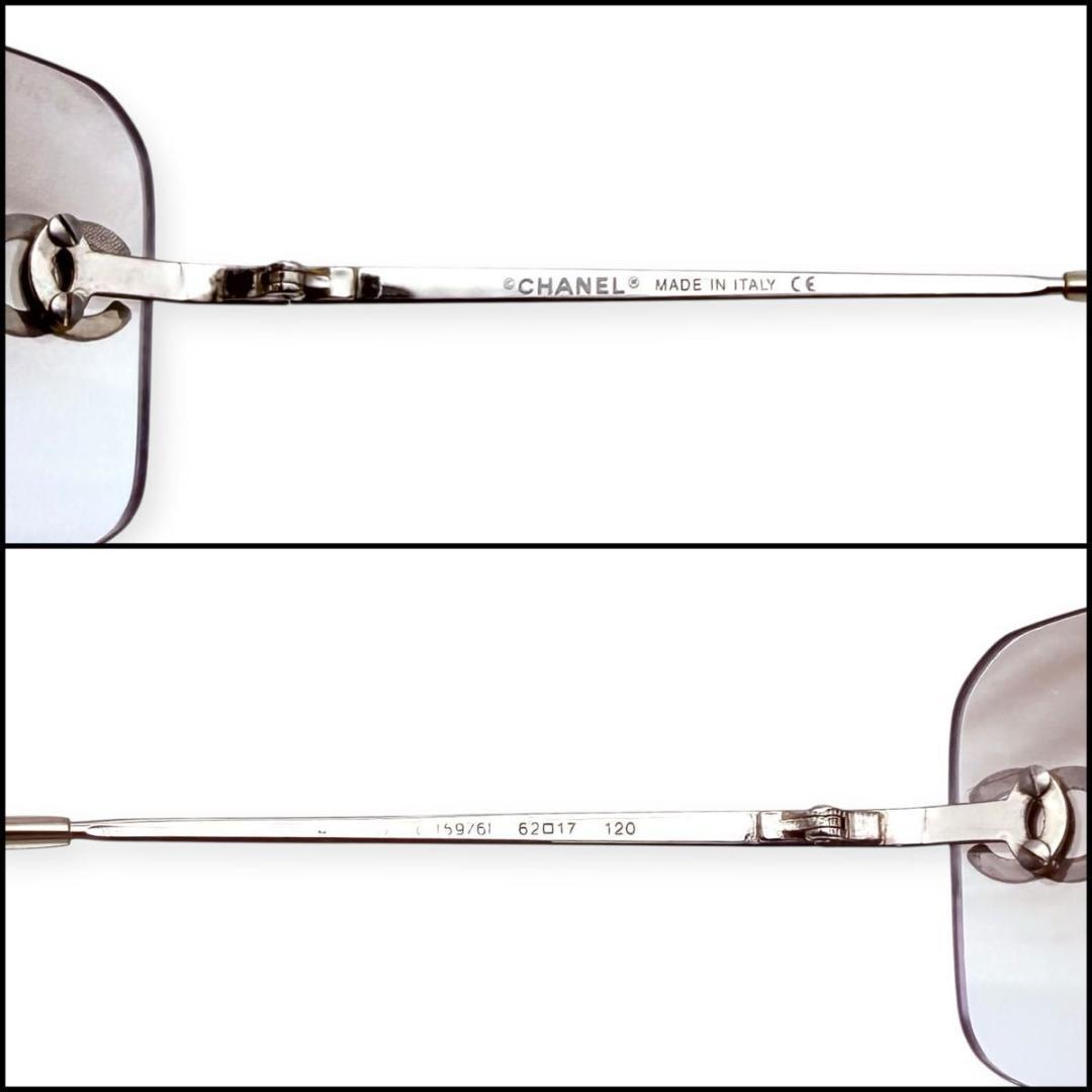 【良品】CHANEL シャネル　リムレス　サングラス　ココマーク　ラインストーン