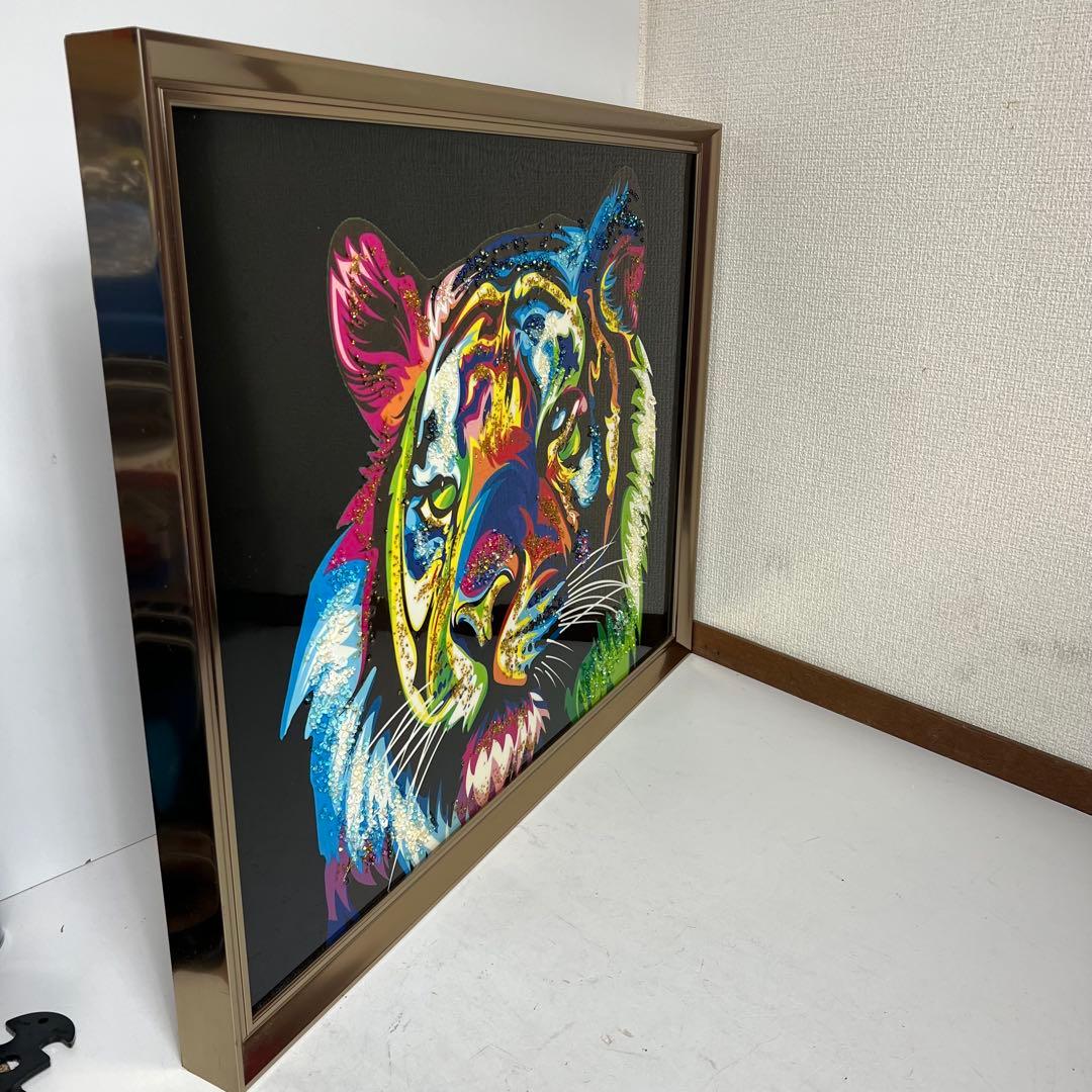 クリスタルアート　ジャングルキング アートパネル　キラキラ ゴージャス トラ