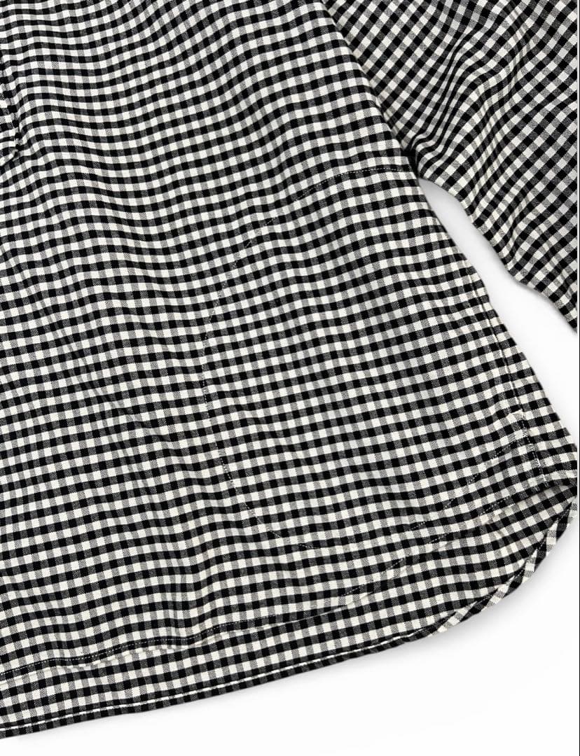 専用です極美品✨DANTONギンガムチェック プルオーバーシャツ 丸襟 長袖34