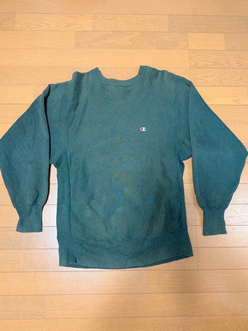 オ*ム様 90s USA製 チャンピオン リバースウィーブ 刺繍ロゴ 目あり無地