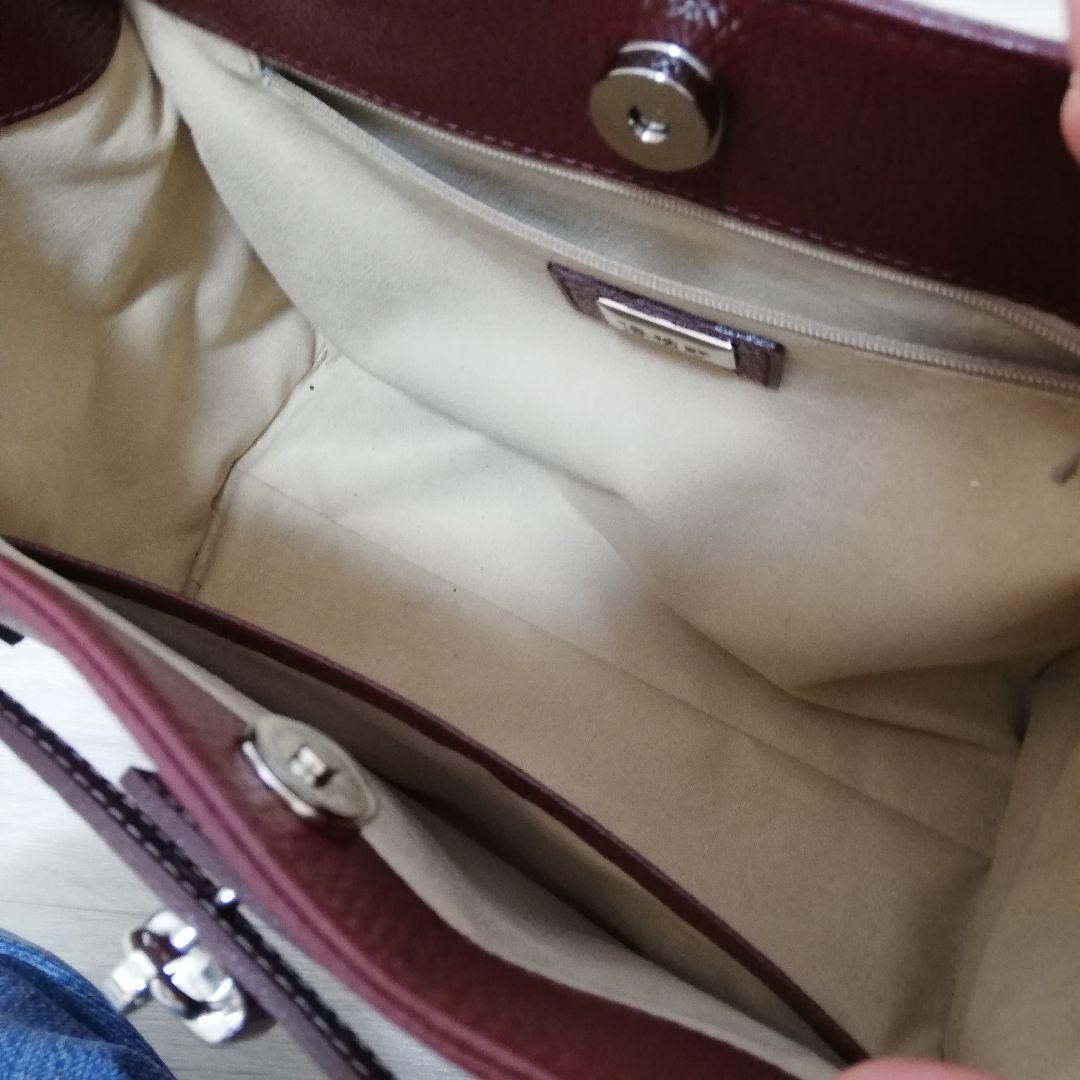 美品☆傳濱野 ミーティア 限定色 ハンドバッグ レザー 皇室御用達