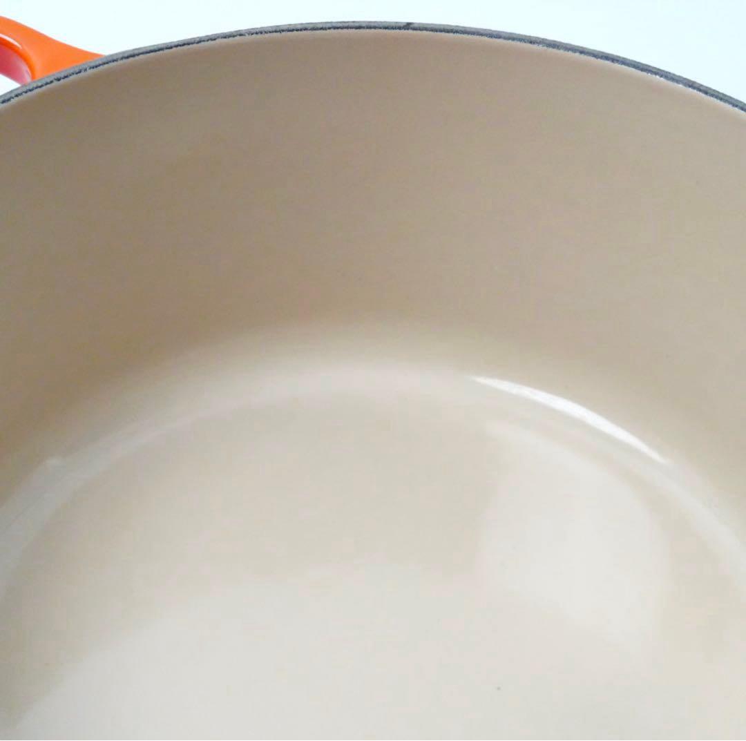 【美品】LE CREUSET　ココット ロンド オレンジ　22cm