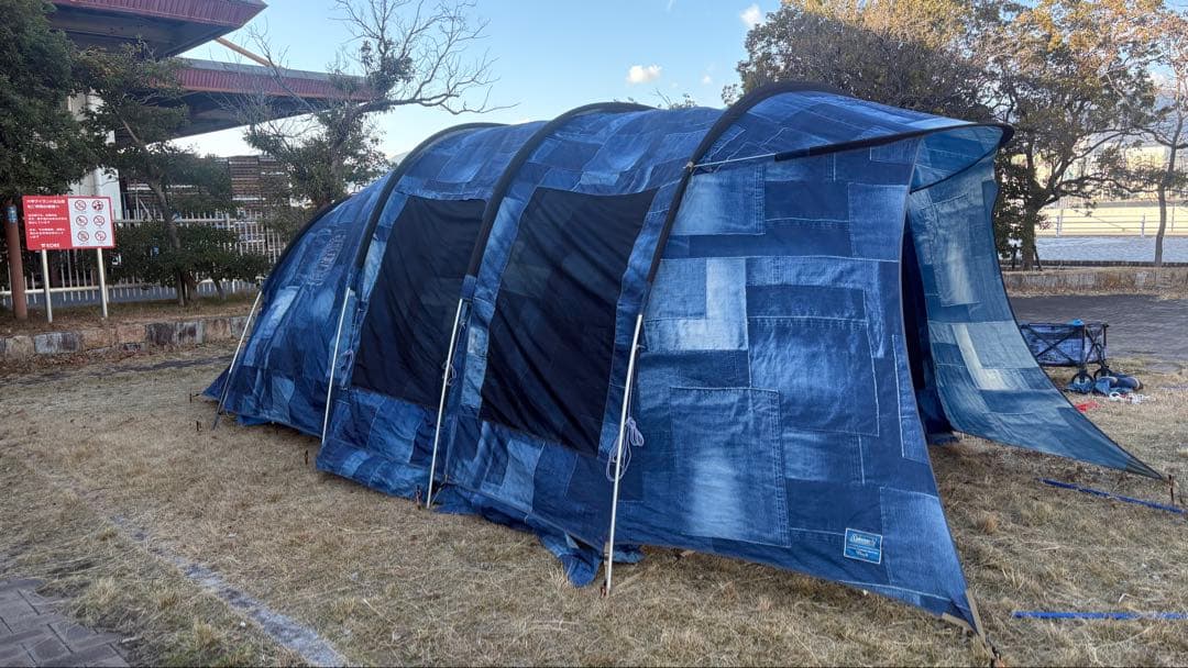 格安タープセット‼️ コールマンILインディゴ トンネル２ルームテント、タープ