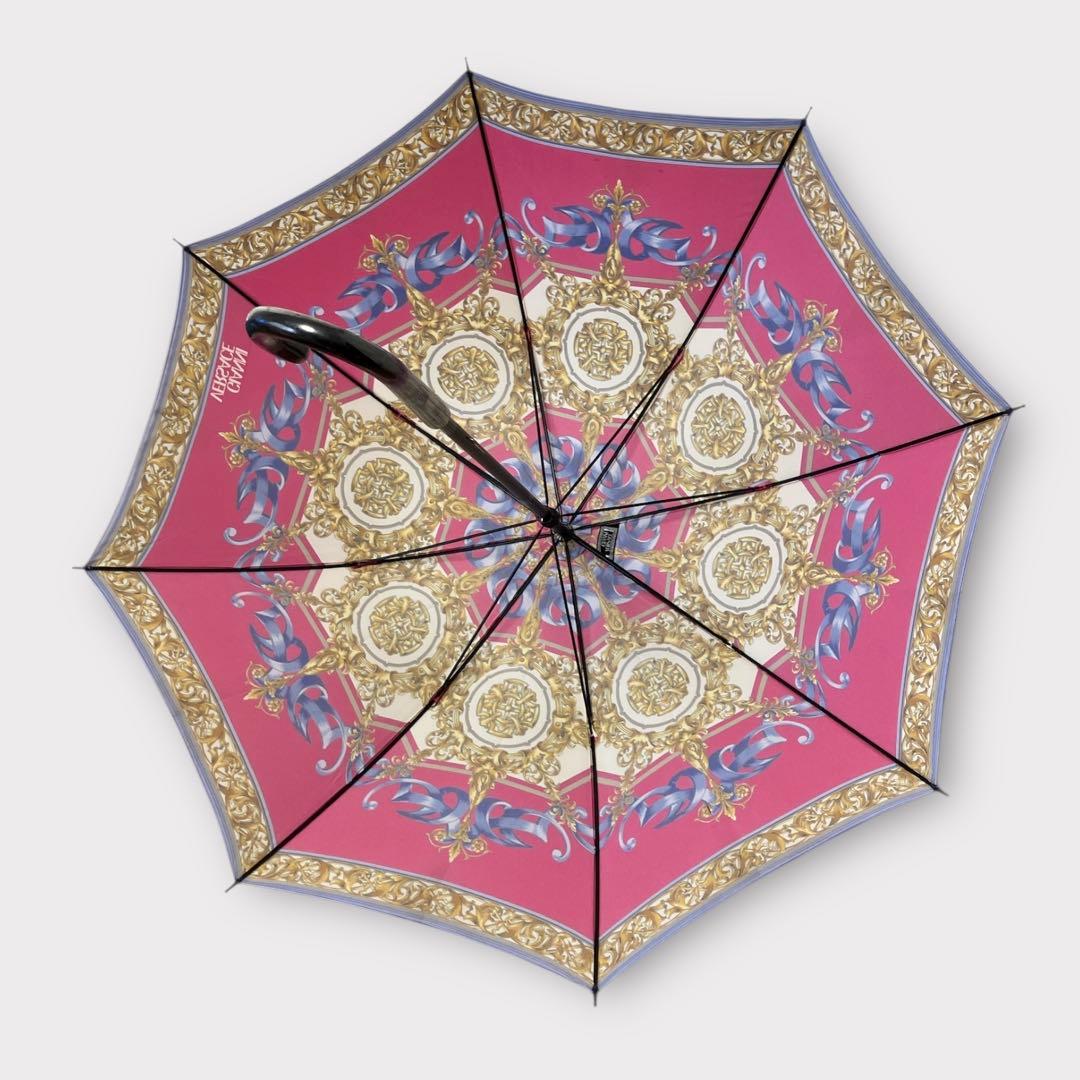 ジャンニ ヴェルサーチェ 長傘 雨傘 総柄 未使用品 日本製 ピンク系