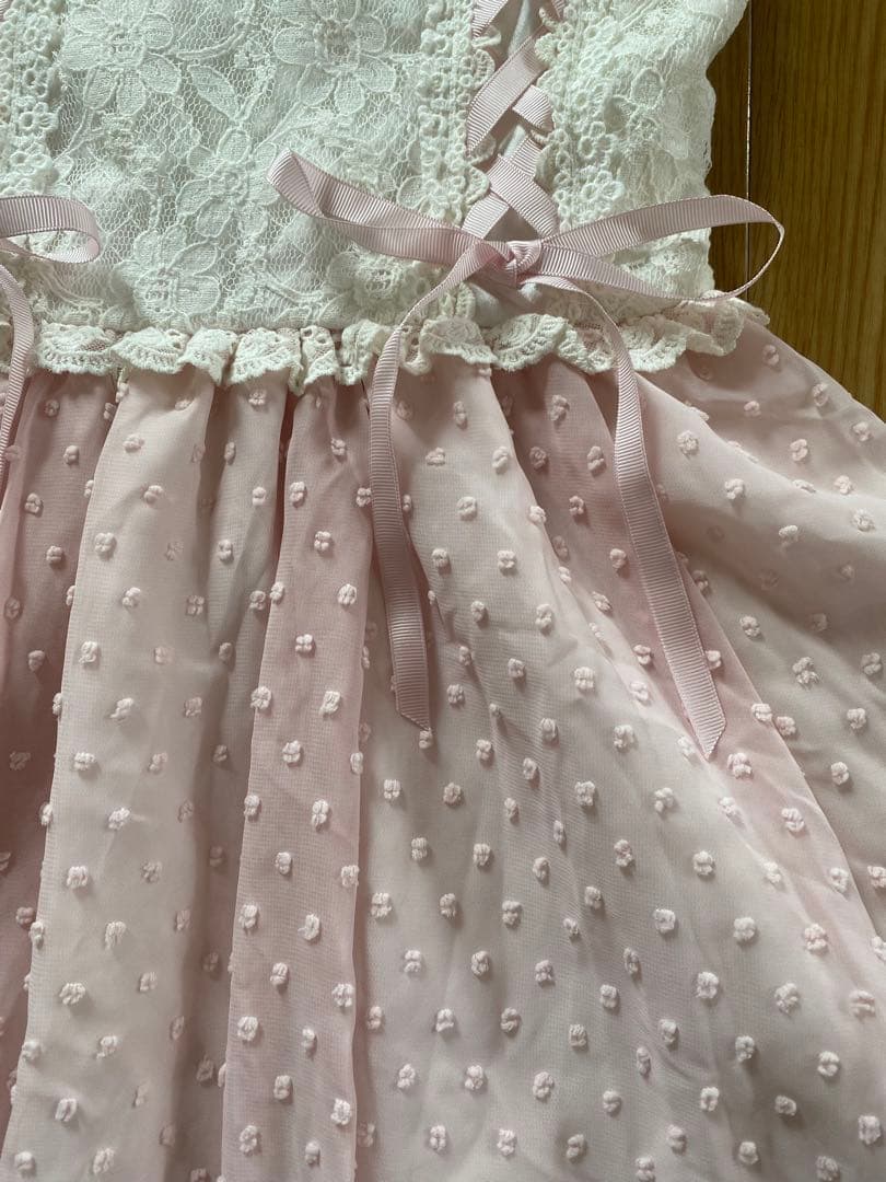 LIZ LISA ダブルレースアップオフショルワンピース レース ポコポコ