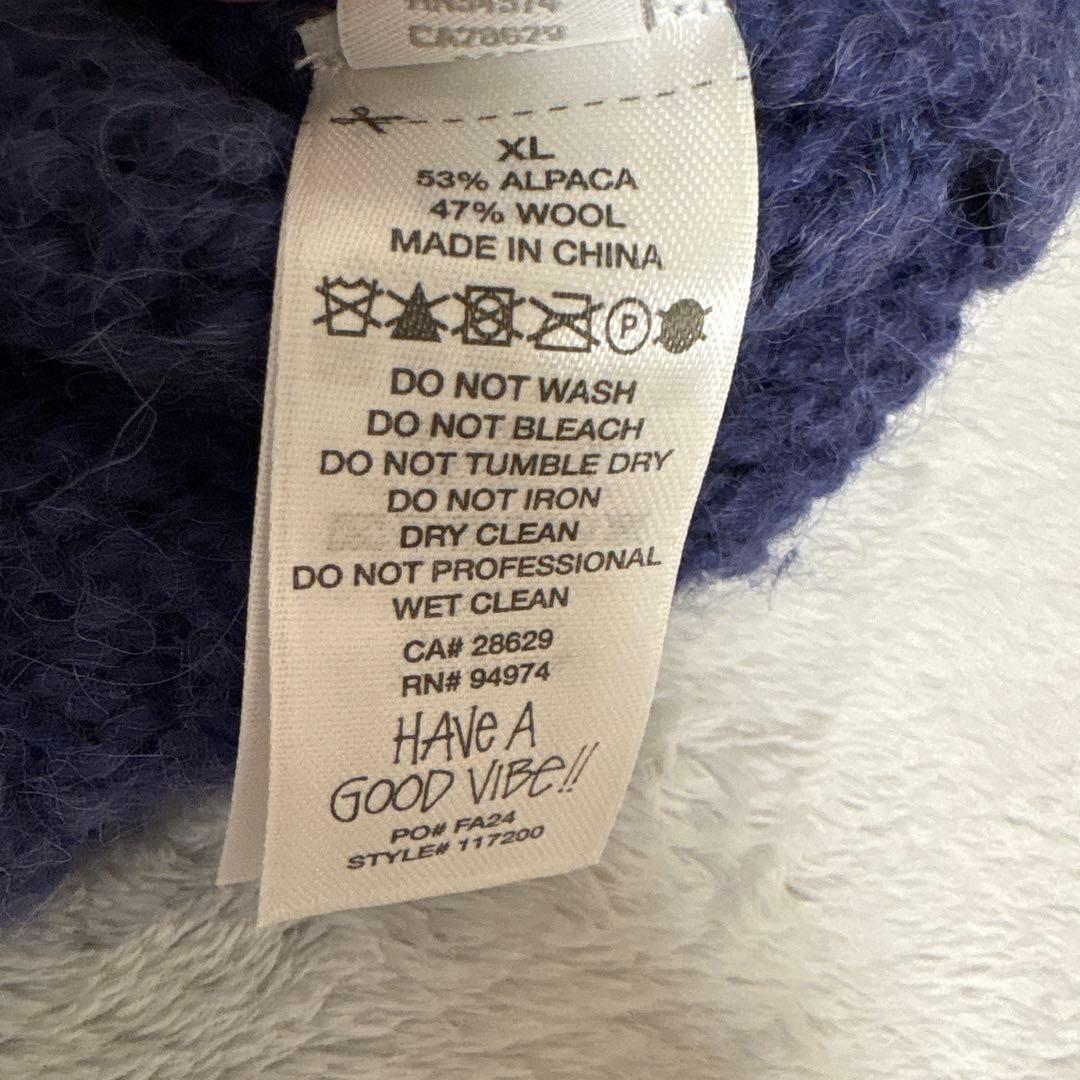 トップス STUSSY CHUNKY KNIT ZIP HOODIE XL