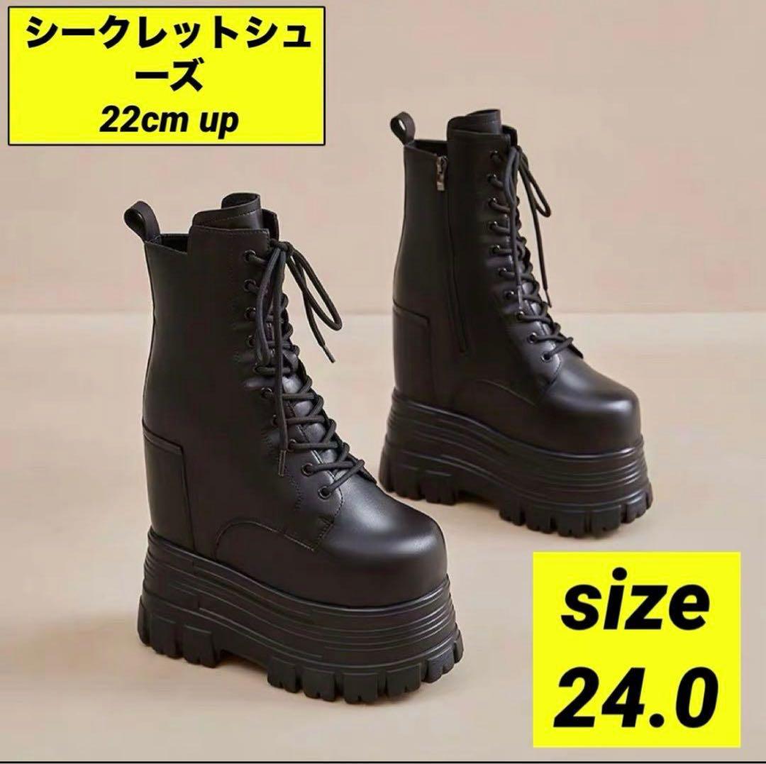 コスプレ 男装 シークレット シューズ ブーツ 厚底 コスプレ 22cm up