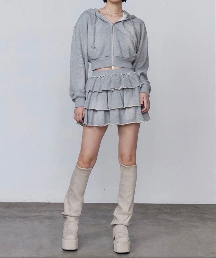 即日発送！EMODA ルーズフレアカバーフィットブーツ　アイボリー