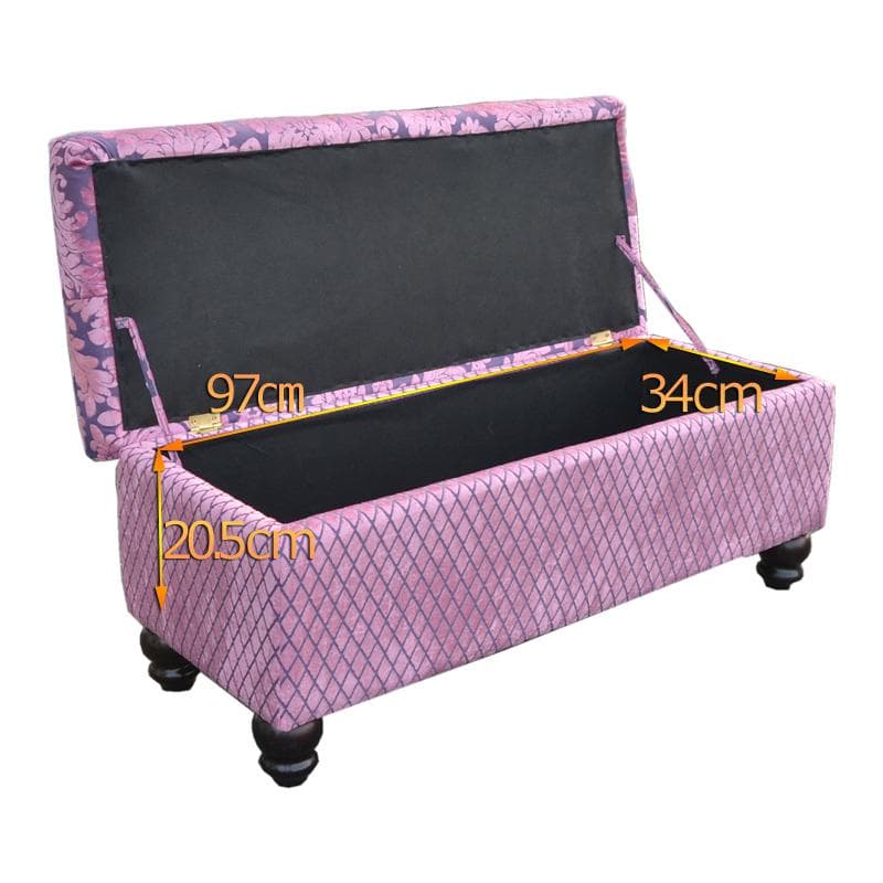 値下げしました！　ロココ調　ファブリック　ベンチボックス　ソファ　ピンク