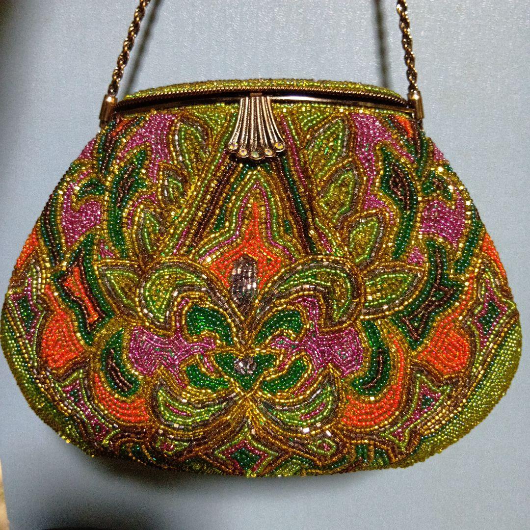 ビーズバッグ　レトロ　フォーマルバッグ