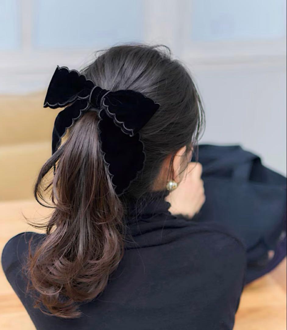 マーロンエノンフィ　スカラップ　ベロアバレッタ　maronenonfee